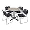 Kobe Kobe Round Table & Chair Set, Wood, Metal, Polypropylene Top TKB36RNDPL44BK - alternate 1